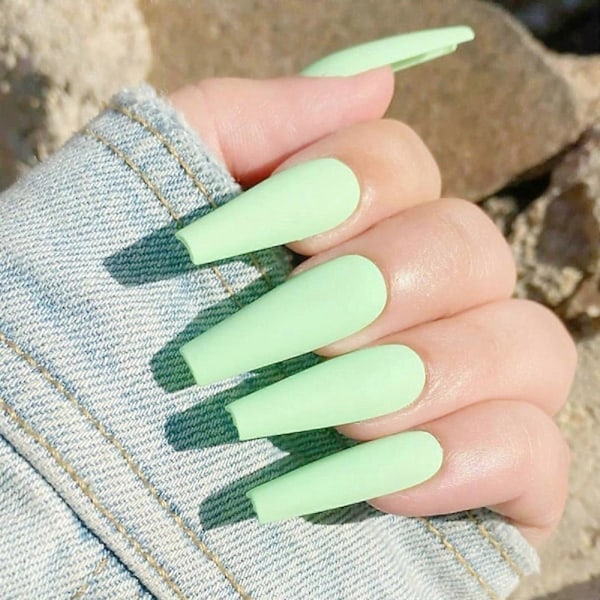 Beauty Secrets Neglelim 24 stk. Manicure Patches Bærbar Negle Lang Færdig Fransk d