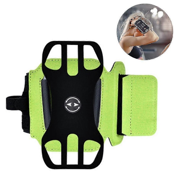 Armband för handleden, 360° roterbar, för mobiltelefon, sportarmband, grön