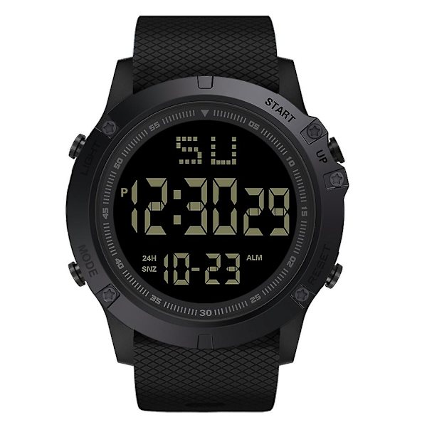 Herrsportklocka Multifunktionell Militär Sportklocka Vattentät Luminous LED Digital Barnklocka Stor Urtavla Student Elektronisk Klocka black