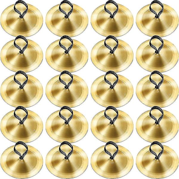 20 stykker fingercymbaler magedans fingerdans fingerzills musikkinstrument for danserfest (gull) gull -DGZD