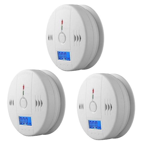 3pcs New Portable Carbon Monoxide Detector Alarm Battery Powered Co Alarm Detector -SZCN