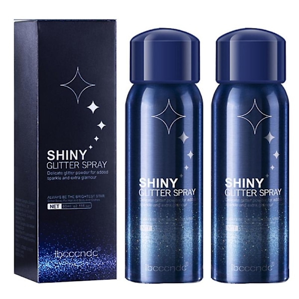2 kpl 60 ml Hiusten ja Kehon Glitter-Suihke Yökerhojuhliin Kehon Tähti Glitter Lavameikki