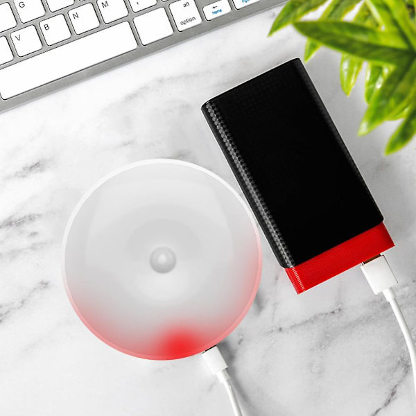 1 stk USB Genopladelig LED Rund Bevægelsessensor Natlys Under Skab Lys Skab