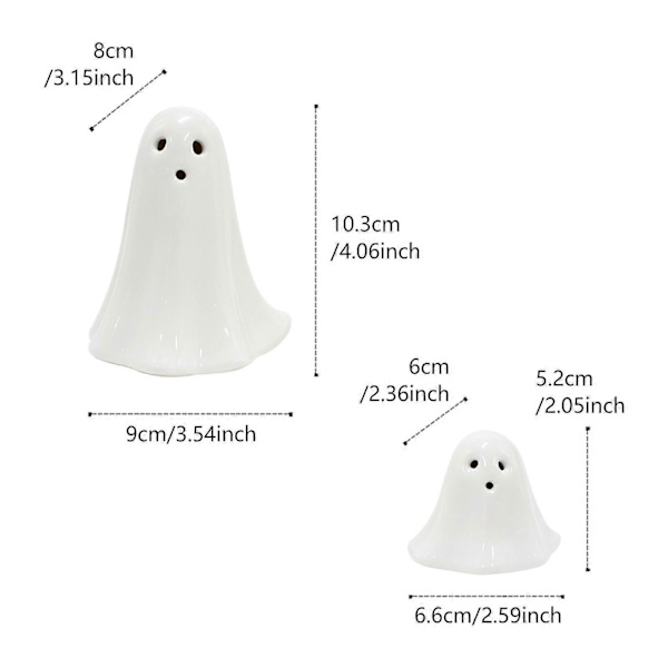 Halloween Søte Spøkelses Nattlys Ornamentsett Halloween Hjem Desktop Morsom Dekorasjon Keramiske Håndverk
