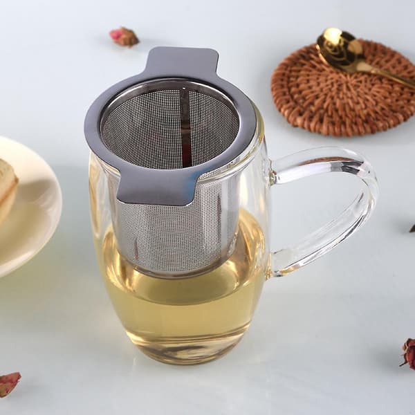 Teinfuser i rostfritt stål, metallkoppsil, lösbladsfilter 2*without lid
