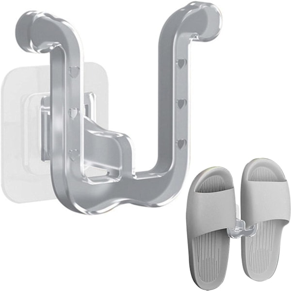 Skohylla Organizer Väggmonterad, 3 st Borrfria Toffelhängare Toffelförvaring Hållare Självhäftande För Vägg, Entré, Badrum 3pcs - transparent