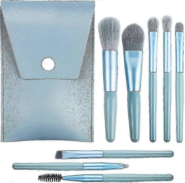 Wechip 8 stk. Mini Makeupbørstesæt - Premium Syntetisk Foundationbørste - Pudder Concealerbørste - Makeupbørster