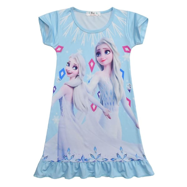 Ice Queen Elsa Princess Girls Pyjamas klänning Light Blue 6-7 Years