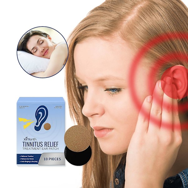 Tinnitus-lievityksen hoitoon tarkoitettu korvapihvi, Tinnitus-lievitys korvien soimiseen, Korvien hoitoon tarkoitettu Tinnitus-hoitoon tarkoitettu yrttipihvi parantaa kuuloa 4 pack - 40pcs