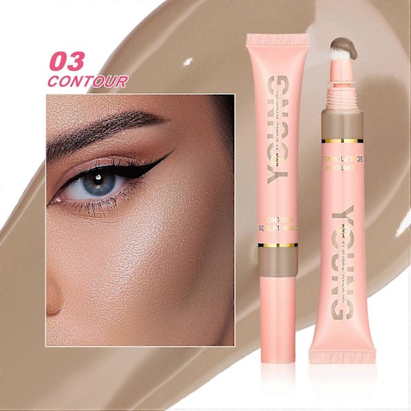 Bronzeri/Poskipuna/Korostaja Nestemäinen Tikku, 3 Osainen Kontur Meikki, Kauneus Poskipuna Sienen Kanssa, Pehmeä ja Kestävä Luonnollinen Mattapintainen Lopputulos k1 liquid contour