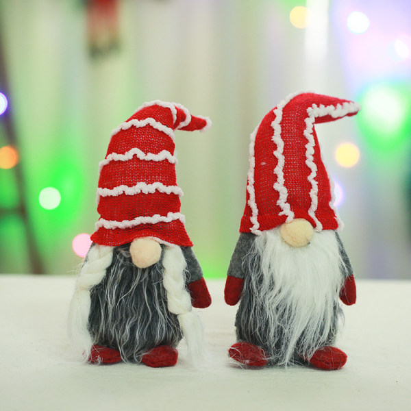 Jultomte ansiktslös docka skog gammal man docka dekoration Style 2