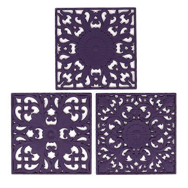 Anti-skoldningsmåtter Multifunktionelle til Kogeplader Varmebestandig Silikonmateriale purple