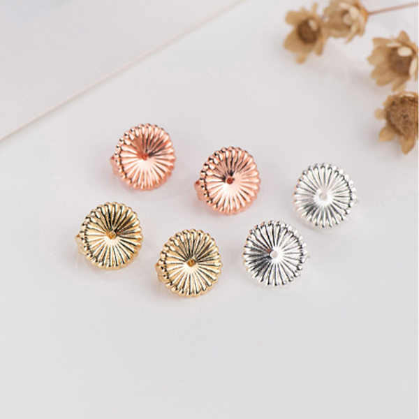 4/ 6 Par Örhängelyftare Hypoallergena Örhängesfästen För Slappande Öron, Tunga Örhänge Stödfästen, Pläterade Säkra Örhängesfästen Lyft 6 pairs daisy shape