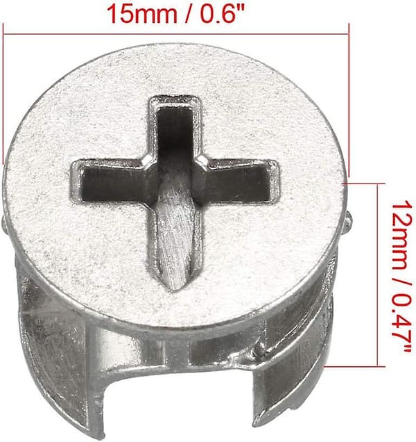 15 stk møbelkamlås mutterkoblinger beslag 15x12mm kompatibel skap skuff garderobe panelforbindelse (GET IT)