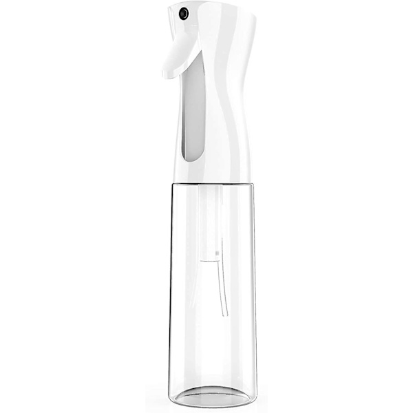 300 ml hårstylingsprayflaska (vit transparent flaska)