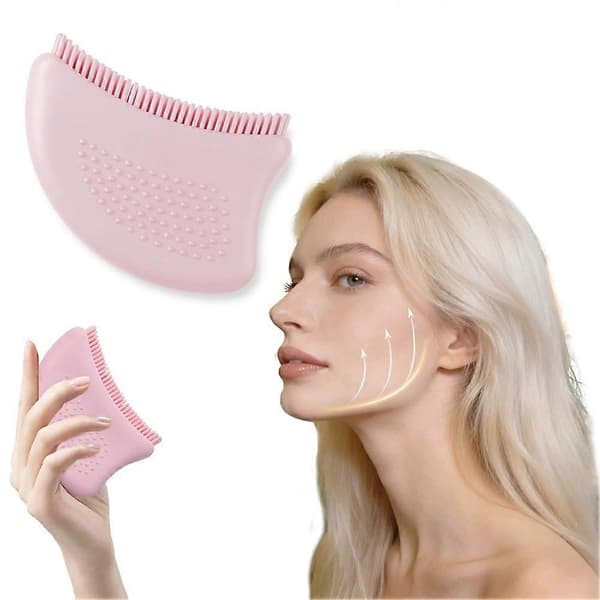 Silikone Lymfatisk Kontur Ansigtsbørste Lymfedrænage Massager til Ansigt Gua Sha Facia Børste Lindrer Træthed Pink