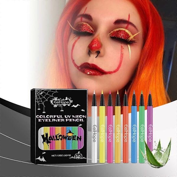 Flytande matt eyeliner-set med 8 färger, vattentät, långvarig, snabbtorkande, slät utan fläckar, färgad flytande eyeliner-penna, pigmenterad eyeliner 1pc