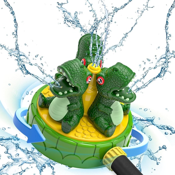 Water Sprinkler Kids Outdoor Water Toys, Spinning Water Spray Dinosaur Sprinkler Summer Outside Toys for Garden Hose Splashing Fun Toys