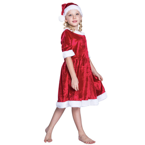 Juldräkt liten flicka Jul liten röd klänning set S