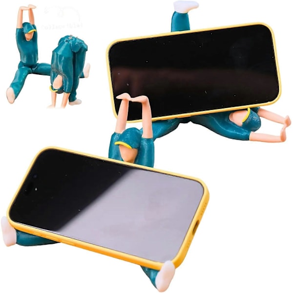 Breakdancer Telefonholder, Break Dancer Sjov Telefonholder, Australsk Breakdancing Pige Action Figur Telefonholder 360 Rotation 2pcs