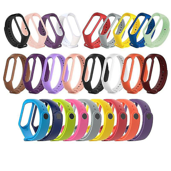 Band för Xiaomi Mi Band 6 5 4 3 2 Silikon Armband Armband Ersättning för Xiaomi Band 5 6 Miband 4 3 2 Handledsfärg Mjukt Band -GSL for mi band 6790