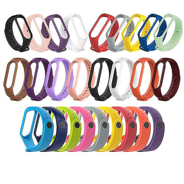 Rem for Xiaomi Mi Band 6 5 4 3 2 Silikonarmbånd Armbåndserstatning for Xiaomi Band 5 6 Miband 4 3 2 Håndleddsfarge Myk Rem -GSL for mi band 6789