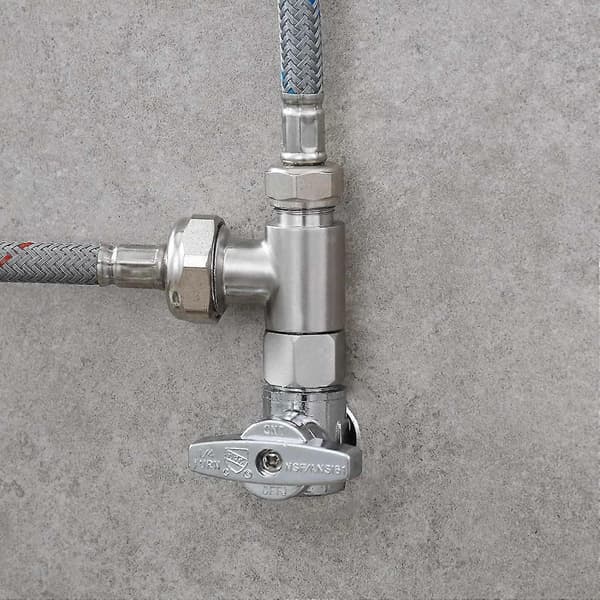 3-vejs 3/8\" og 1/2\" 3-vejs Adapter T-forbindelse Rustfrit Stål 3/8\" Vandledning T-fitting Børstet Ni