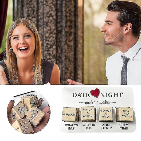 Date Night Dice After Dark, Romantic Date Night Wooden Dice Game For Couples, Funny Anniversary Gift