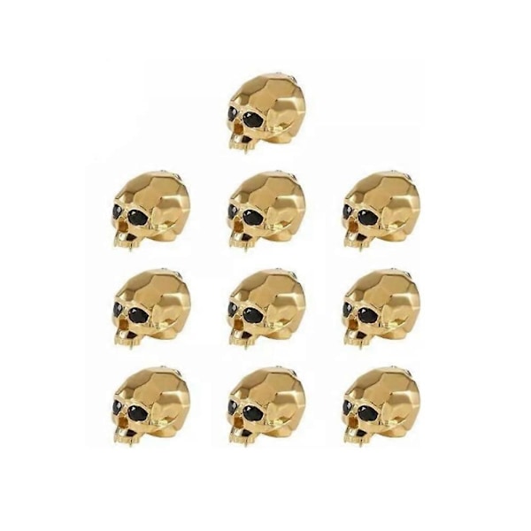 Hodeskalle Knapper Sett, Gotisk Hodeskalle Knapper for Menn gold