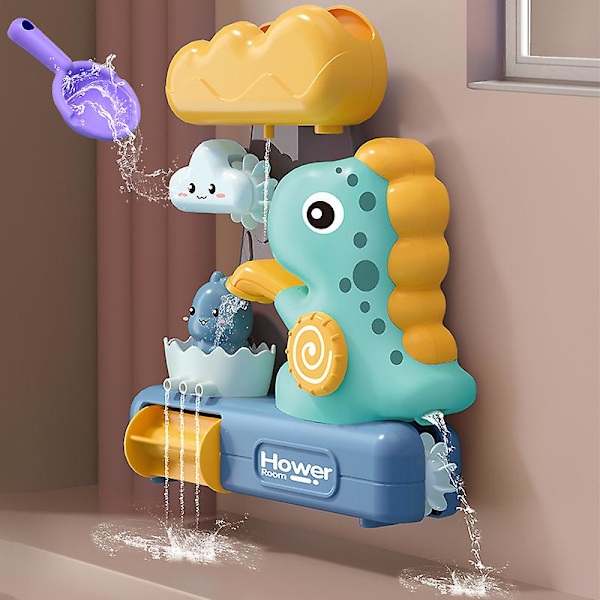 Dinosaurie Badleksaker, Baby Badleksak, Interaktiva Leksaker för Babyshower för att Träna Barnets Sinne, Badkarsbadtidsgåva för Småbarn