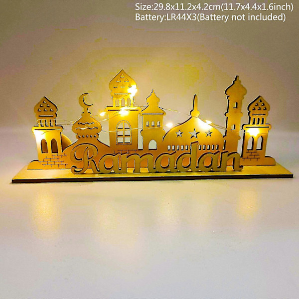 Eid Mubarak LED-lys, treornament Ramadan-dekorasjoner for hjemmet, 2024 muslimske Ramadan-festartikler -CHSZ style a