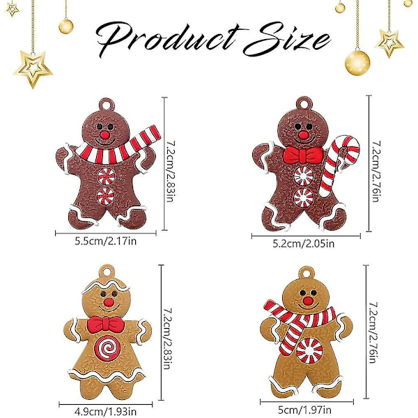 Pepparkaksgubbe Julgransprydnad Hänge 12 st (stil A)