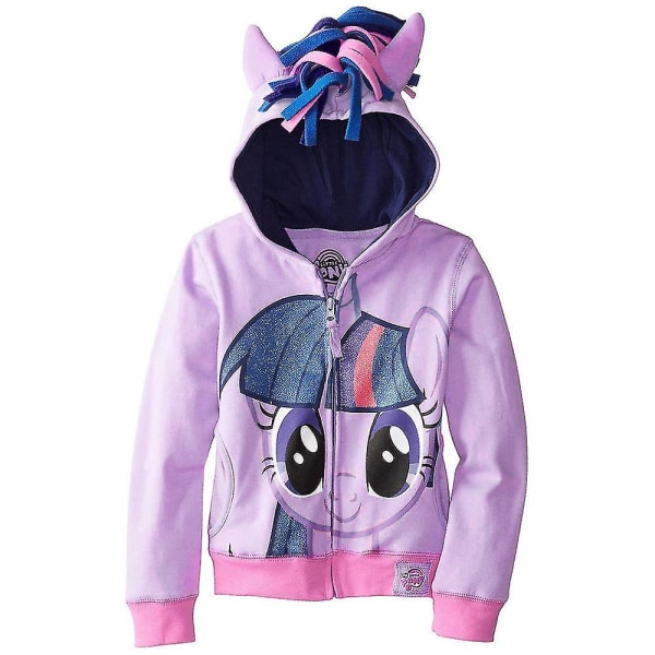 Lapset Tytöt Pojat My Little Pony Rainbow hupparitakki, jossa siivet vetoketjullinen hupullinen takki Twilight Dash -pusero Purple 6-7 Years