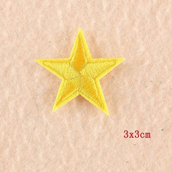 10 stjärnor broderade märken att sy eller stryka fast för kläder DIY applikationer hantverksdekoration yellow