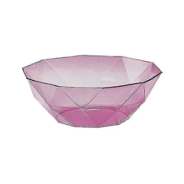Irregulær Frugt Skål Kurv Geometrisk Plade Snacks Slik Opbevaringsholder (Størrelse, farve: Pink-trekant Polygon