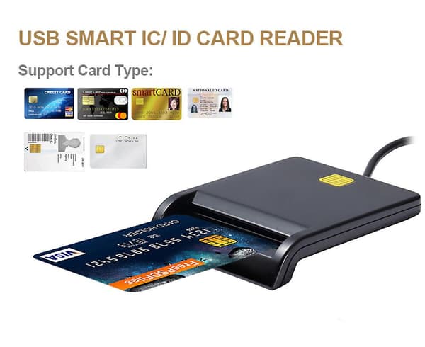USB Smartkortleser Dni Atm Ic Iso 7816 Klasse A, Ab Og C Kompatibel Med Windows Linux Mac Os