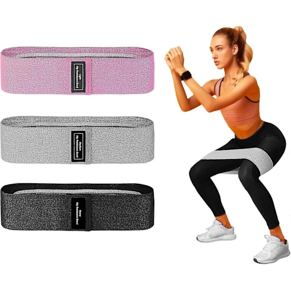 Tyg motståndsband set (3-pack), Booty Workout Fitness band för Booty Building, 3 olika motståndsnivåer Pilates band för Booty Building -