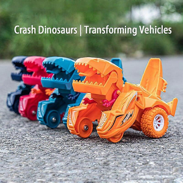 Krockdeformerbar dinosaurie leksaksbil för barn, tröghetsbil, fallskyddad, roterbar, racingbil, leksaksbil för pojkar, present, röd, fjärrstyrda robotar red