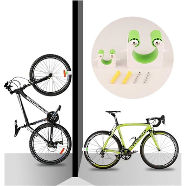 Vægbeslag til cykel, garagetilbehør, opbevaring, skure, lodret MTB- og landevejscykelstativer, justerbar, stabil, indendørs/udendørs, bærbar fiksering, cykelparkering