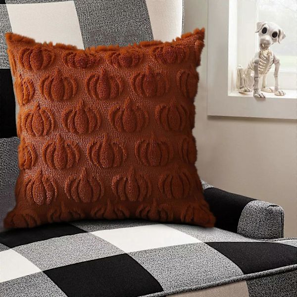 Halloween Dekor Utendørs Halloween Premium Pumpekin Pute Trykt Polyester Pute Pumpekin Pute Stue Sofa Dekorasjon bw