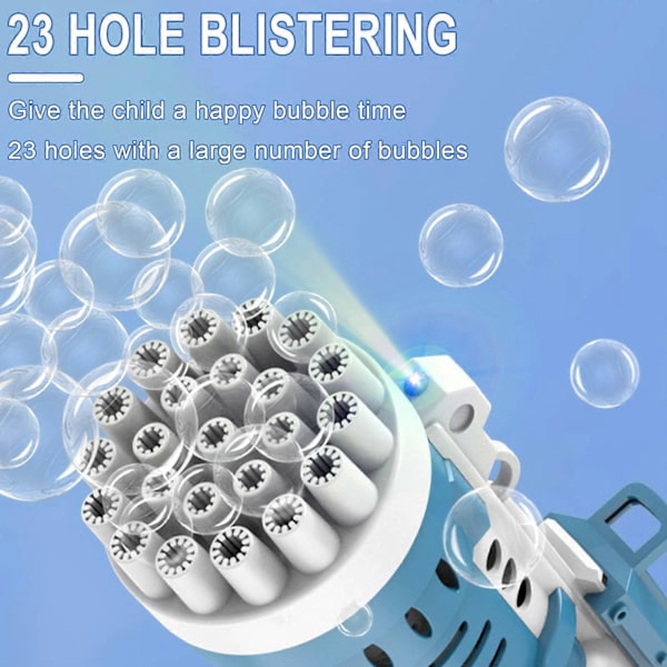 Barneleker Maskin 23 Hull Med Lys, Løsning, Maskin For Barn Voksne, Lagere, Stor Rakettblåser For Festgaver 60ML bu