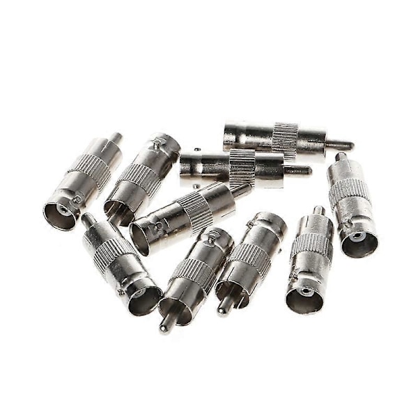 10 st BNC Honkontakt till RCA Hankontakt Koaxialkabel Adaptrar