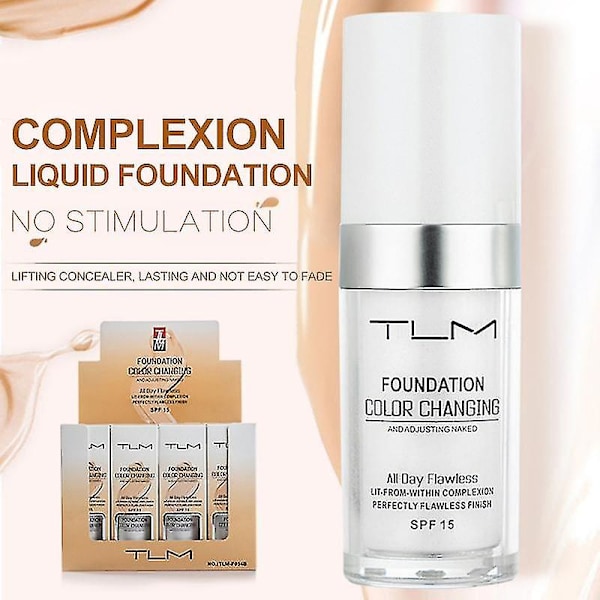 2 st Tlm Flawless Färgförändrande Foundation Makeup Hudton Matchande Concealer ZD B2