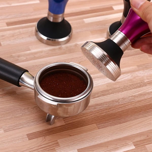 Kahvitamper, ruostumaton espresso kahvitamper, barista tamper, espresso käsintamper, teräs (musta)