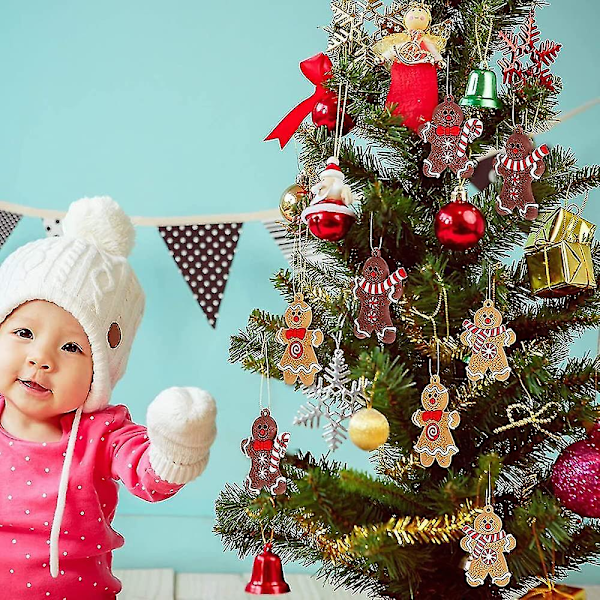 Pepparkaksgubbe Julgransprydnad Hänge 12 st (stil A)