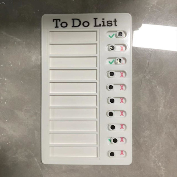 Tehtävälista-muistitaulut 20*12cm, Päivittäinen tehtävien suunnittelutaulu Liukuva tehtävälistan tarkistuslista Muistutus Tehtävälista Muovivalkotaulu white a