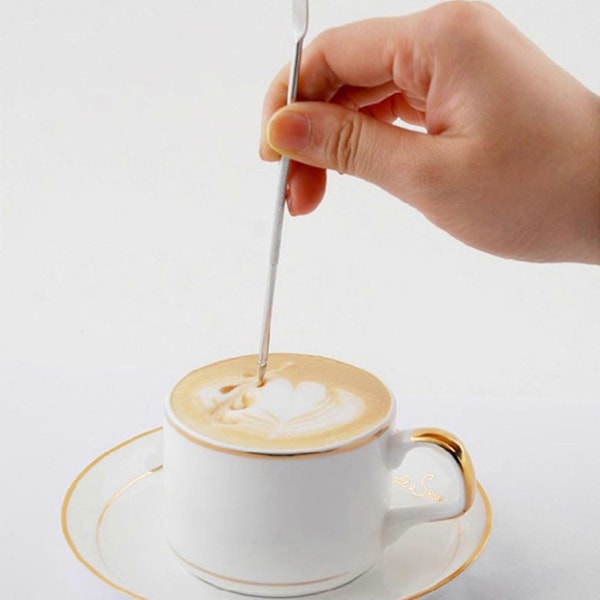 Bærbar Latte Art-graveringspenn i rustfritt stål, DIY-krydderpenn, enkel å rengjøre
