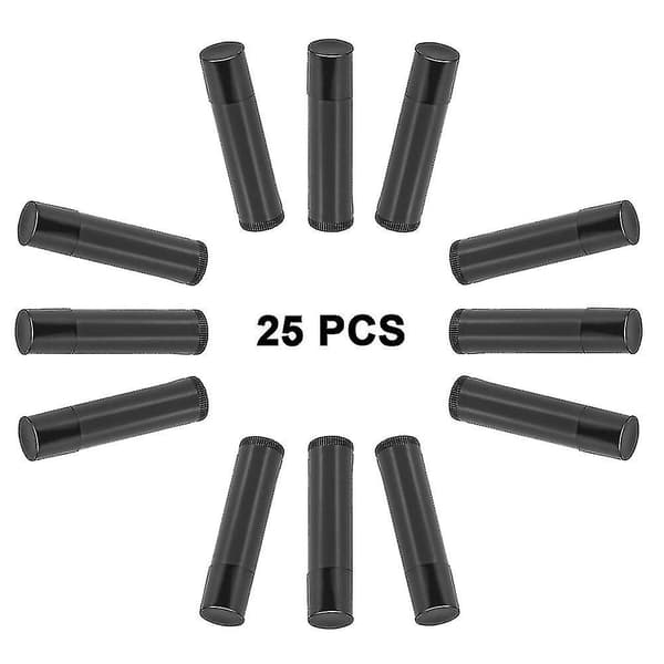 25 stk Tomme Læbestift Rør DIY Læbepomade Beholder Læbestift Rør 5g black