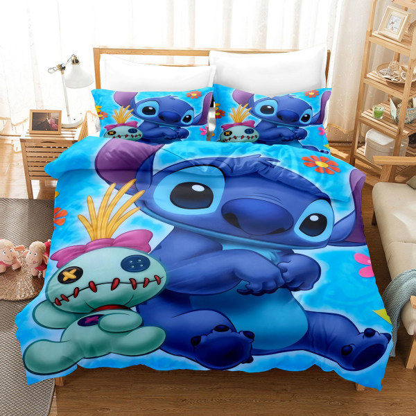 Tecknad animation Stitch-serien sängkläder cover tre delar Stitch-14 140*210 three-piece set