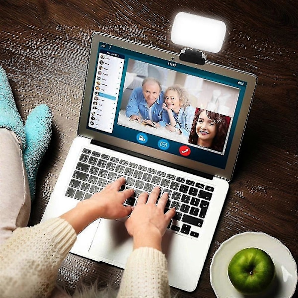 Videokonferencebelysning, Webcam-belysning til fjernarbejde, belysning til bærbare/computer, opkald, live streaming, selvsending
